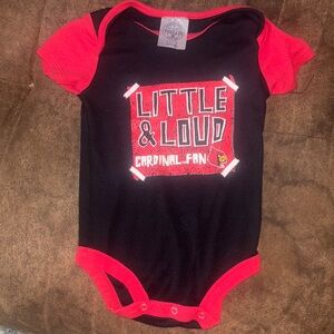 Little & Loud Cardinal Fan Kids One Piece - Black and Red